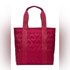 Victoria's Secret Red Heart-Patterned Tote